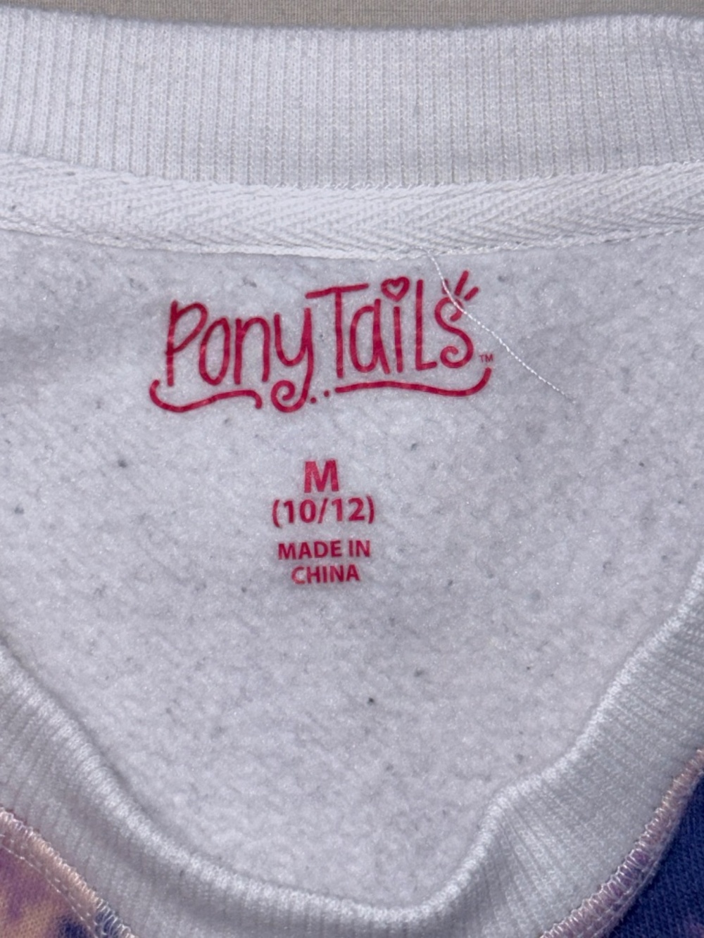 Pony Tails Girls Cloud Tie Dye Crewneck Sweatshirt Purple M 10/12 EUC - Picture 3 of 5